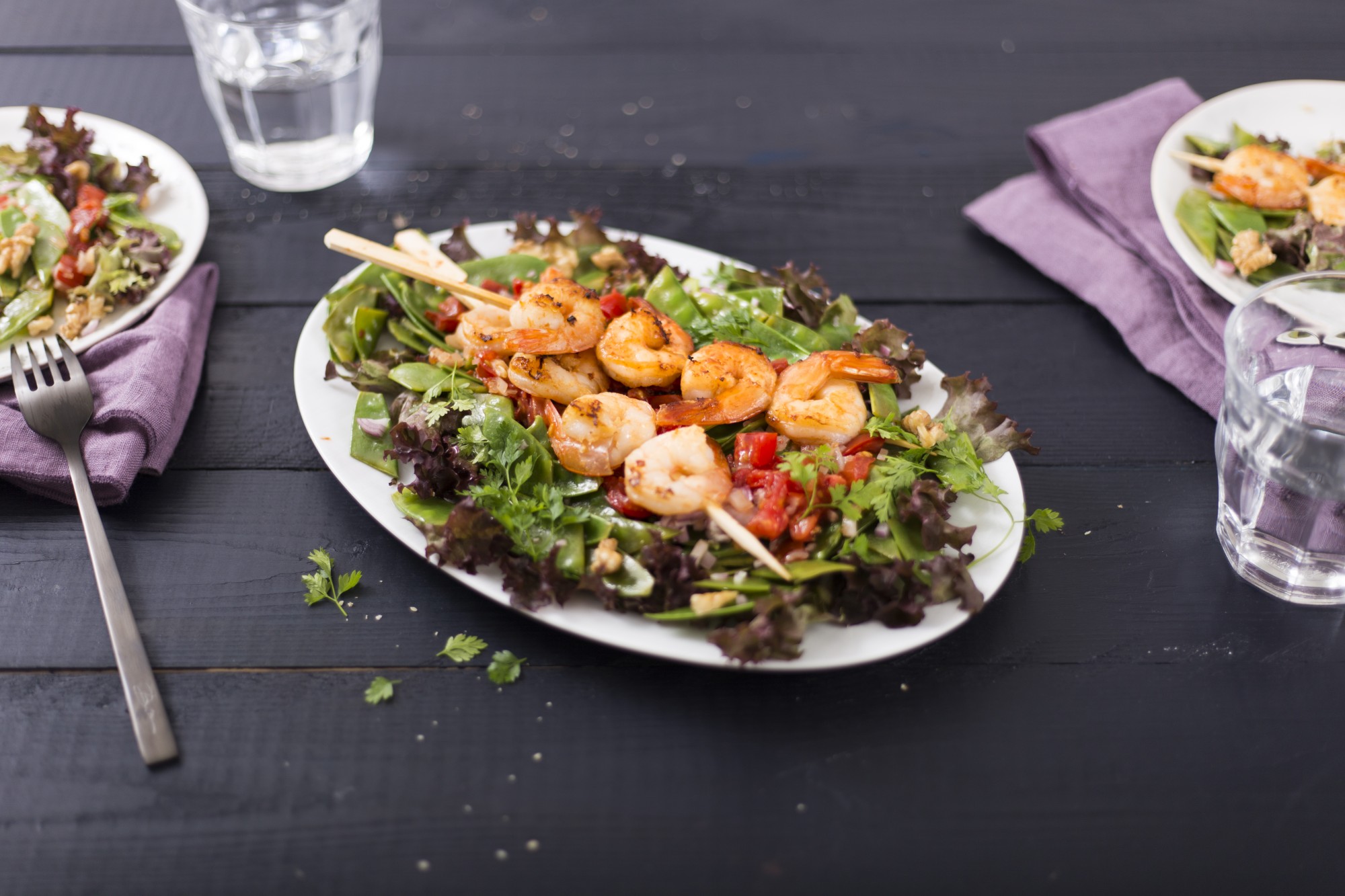 Zuckerschotensalat mit Garnelen - Rezepte - Genuss - Bio Planète