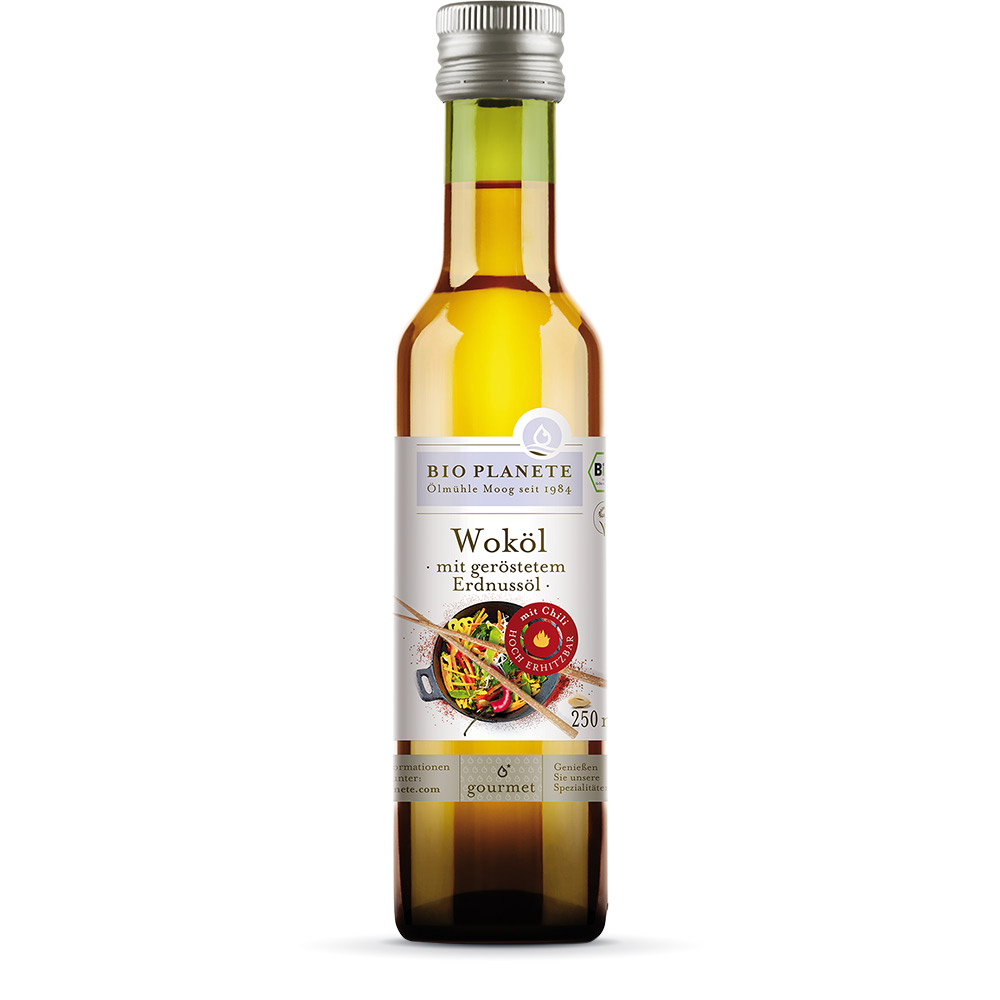 Olej Wok BIO - z prażonych orzeszków ziemnych-do smażenia-0,25l-bio-planete